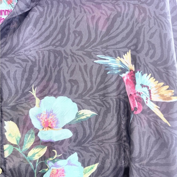 Pre Owned Johnny Was Sz S Silk Floral Shirt Dress Blouse